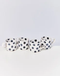 Sale Motel a Miio Nódoa - Set Of 4 Mugs Black Dots schwarze Punkte