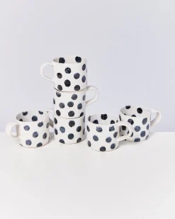 Outlet Motel a Miio Nódoa - Set Of 6 Mugs Black Dots schwarze Punkte