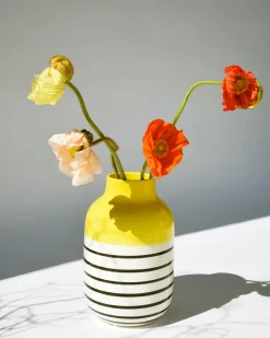 Best Motel a Miio Nuno Vase L - Yellow yellow black striped