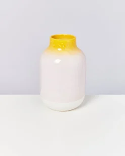 Clearance Motel a Miio Nuno Vase L - Yellow Rose Speckled yellow speckled with pink