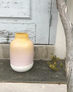 Clearance Motel a Miio Nuno Vase L - Yellow Rose Speckled yellow speckled with pink