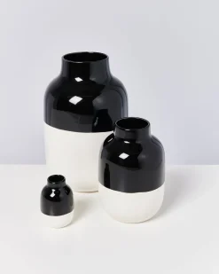 Sale Motel a Miio Nuno Vase M - Black White schwarz weiß