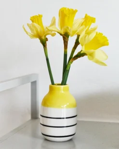 Best Motel a Miio Nuno Vase S - Yellow Black Striped gelb schwarz gestreift