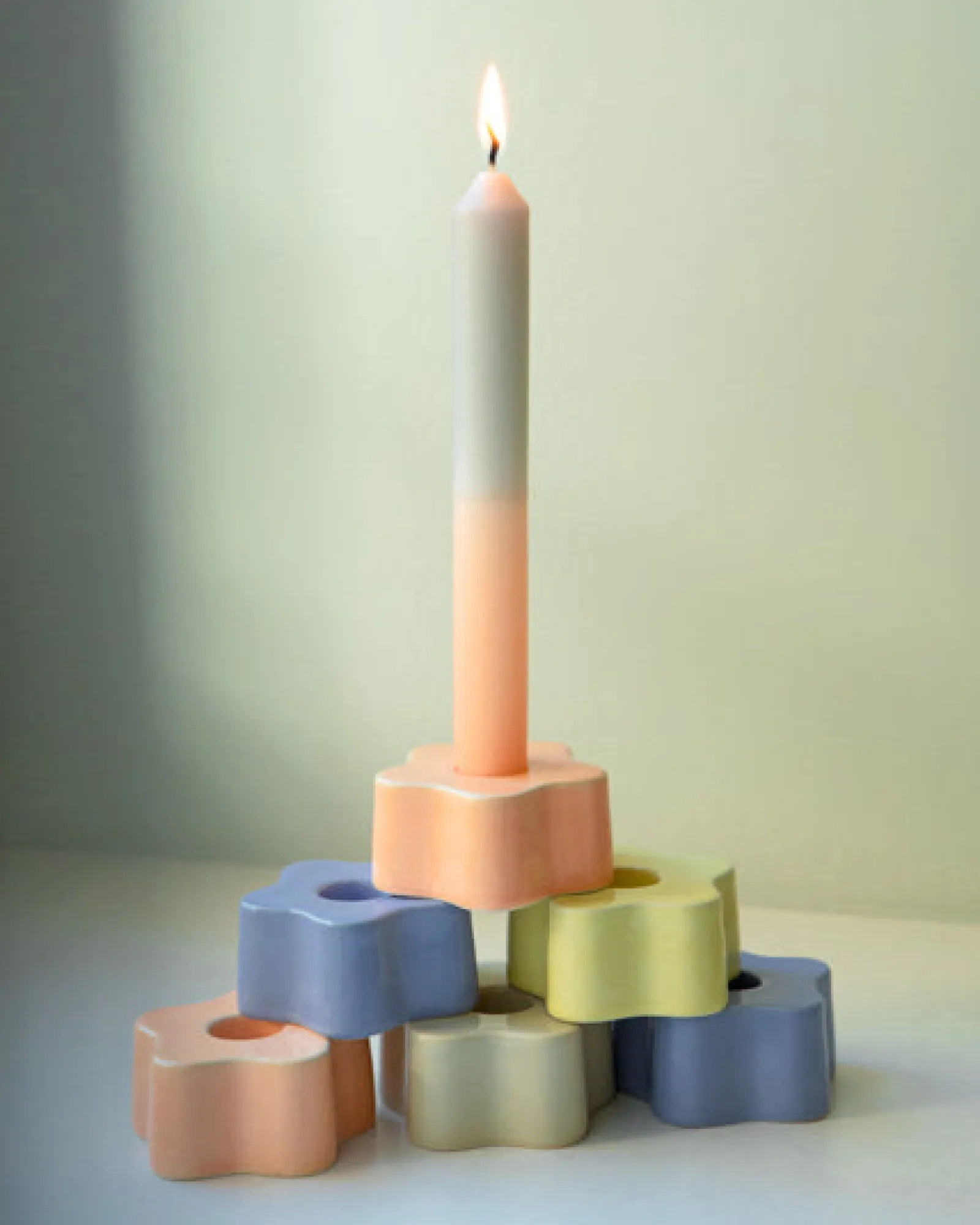 Outlet Motel a Miio Seia - Set Of 2 Stick Candles Dip Dye peach sand
