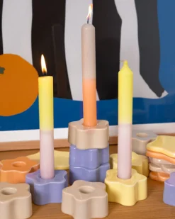 Clearance Motel a Miio Seia - Set Of 2 Stick Candles Dip Dye Pink Lime rosa lime