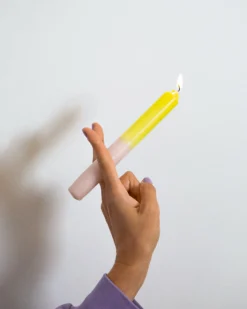 Clearance Motel a Miio Seia - Set Of 2 Stick Candles Dip Dye Pink Lime rosa lime