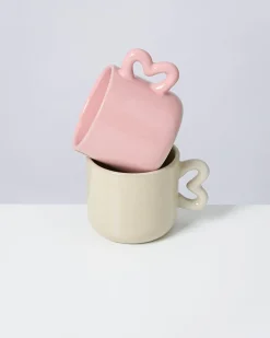 Discount Motel a Miio Seia Cup & Saucer With Heart Pink sand