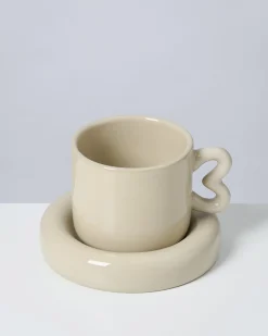 Outlet Motel a Miio Seia Cup & Saucer With Heart sand