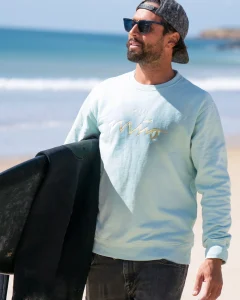 Discount Motel a Miio Sweatshirt Men Aqua Yellow mint gelb